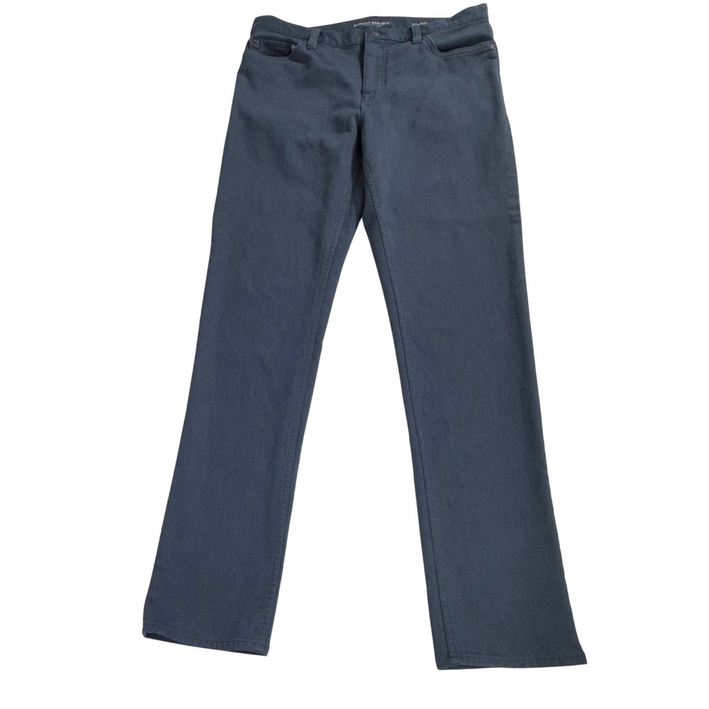 Banana Republic Traveler Pants 32x34 Heathered Navy Blue Slim Fit Mid Rise READ